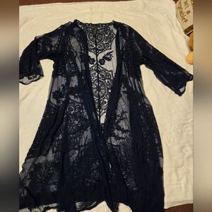 Lane Bryant Duster Kimono Cardigan Navy Blue Size 18/20 Navy Blue